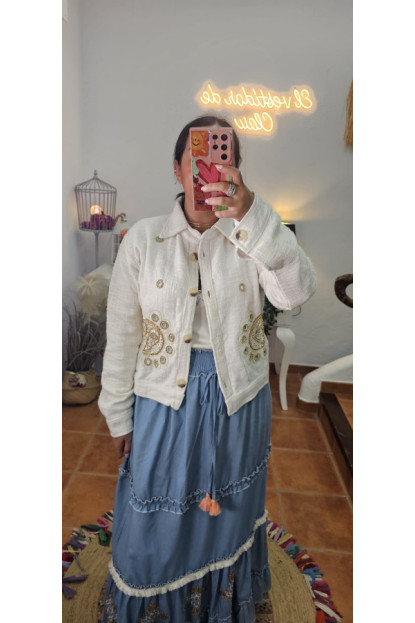 Chaqueta India bordado oro 
