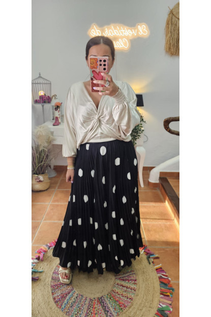 Falda lunares negro