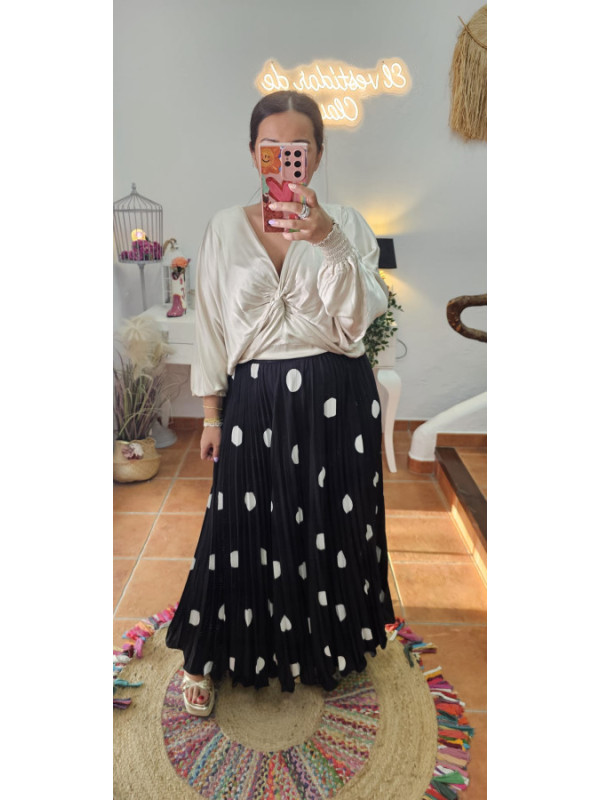 Falda lunares negro