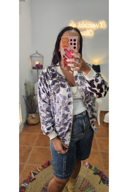 Bomber terciopelo brillos 