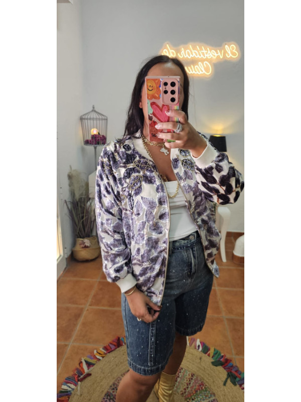Bomber terciopelo brillos 