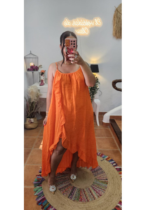 Vestido lino volante + Colores 