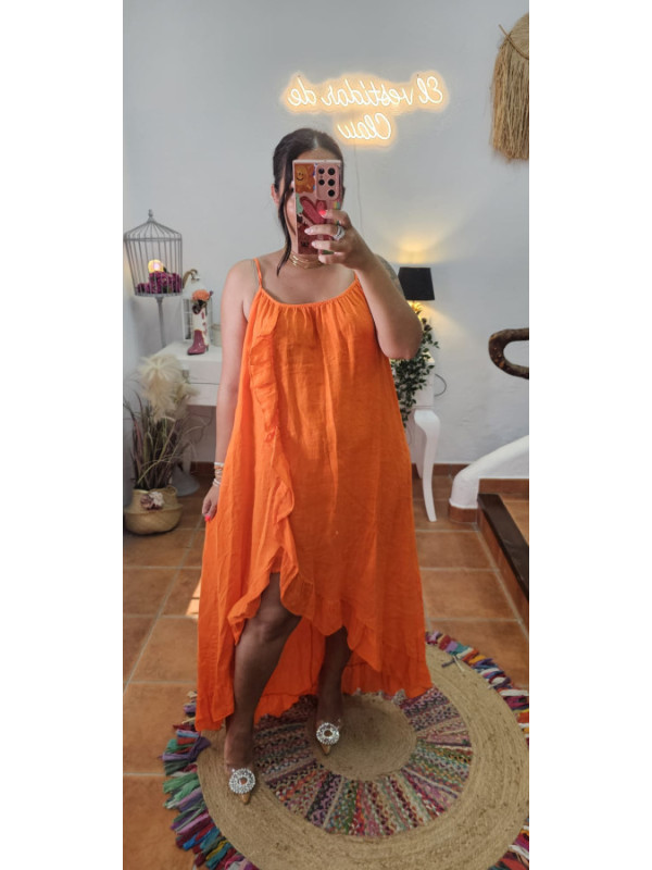 Vestido lino volante + Colores 