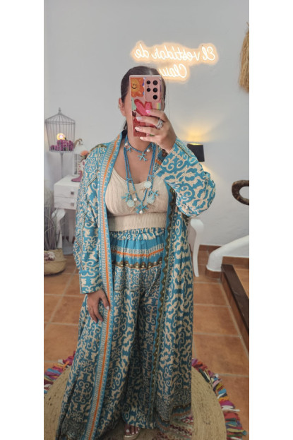 Conjunto turquesa estampado 