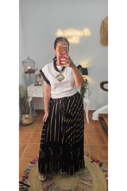 Falda pintada oro