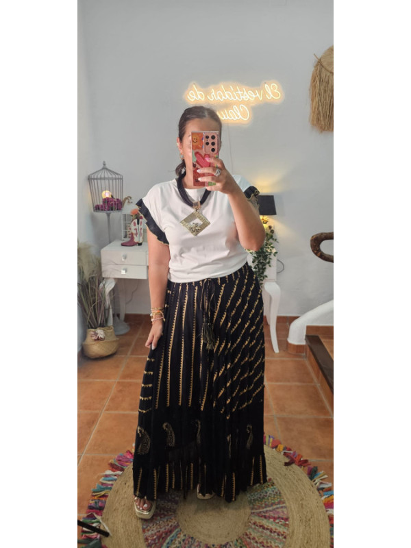 Falda pintada oro