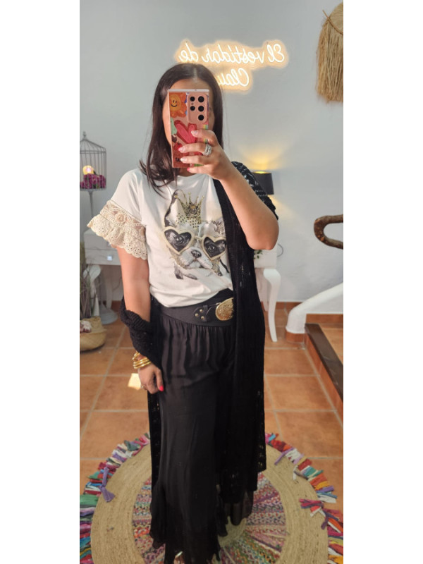 Camiseta perrito manga