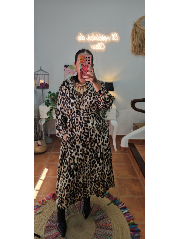 Vestido camisero raso leo 