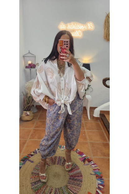 Pantalon hippie  azul
