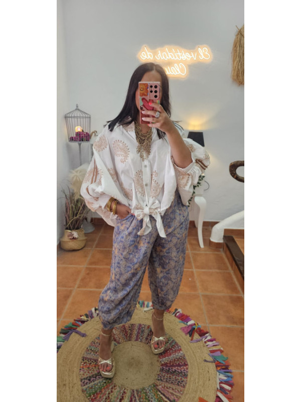 Pantalon hippie  azul