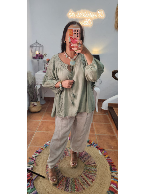 Blusa calados lentejuelas + Colores 