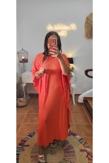Vestido plisado naranja 