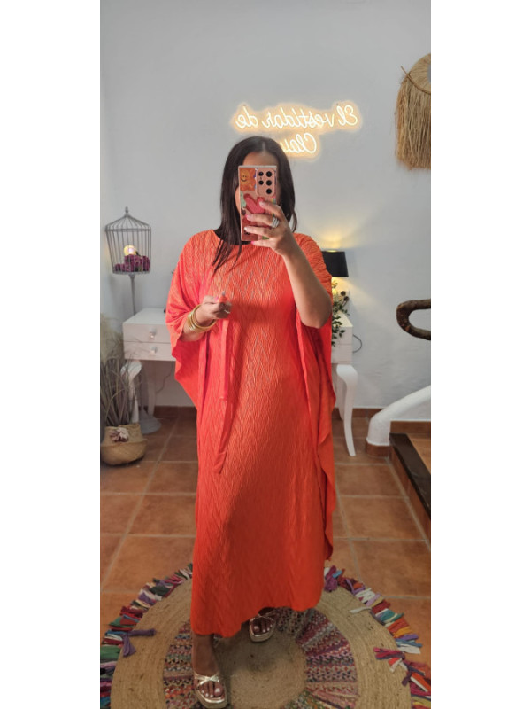 Vestido plisado naranja 