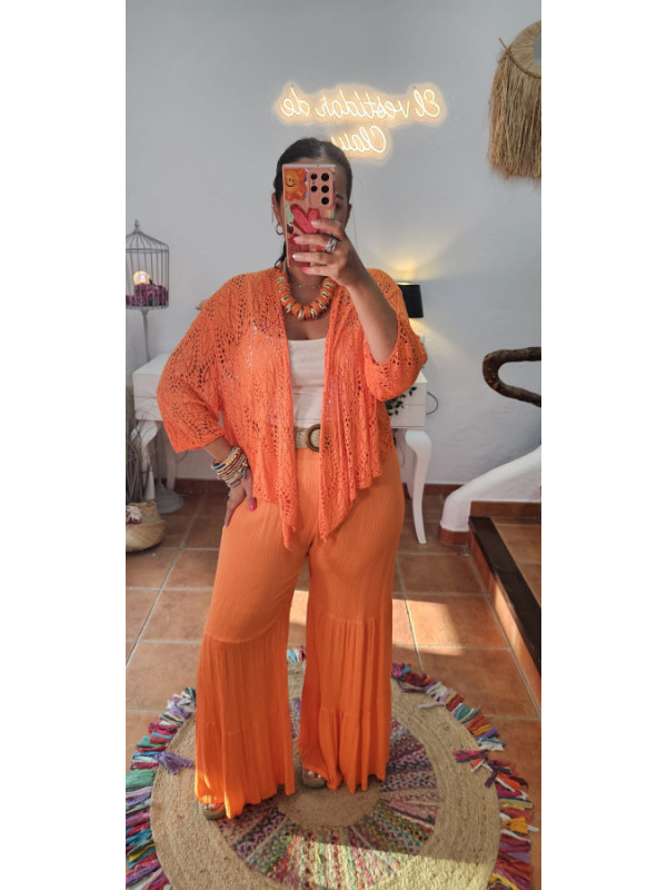 Chaqueta calada naranja 