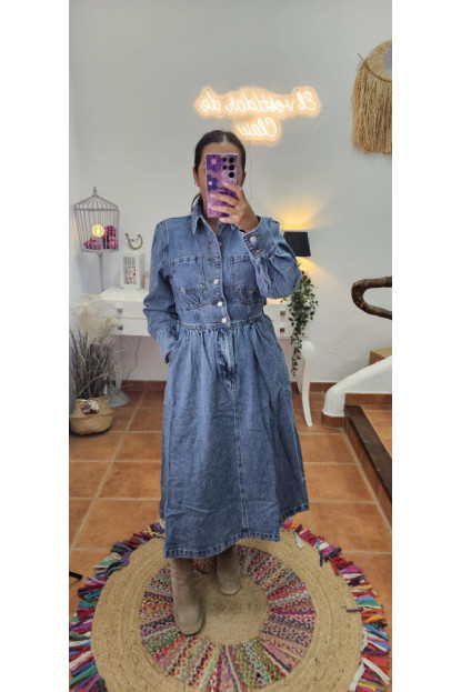 Vestido vaquero goma 