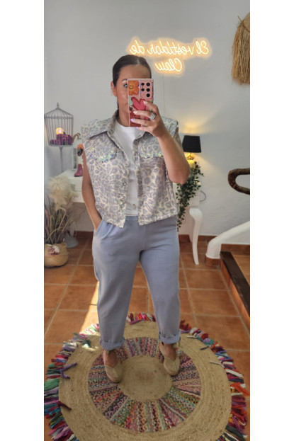Pantalon algodón color vaquero
