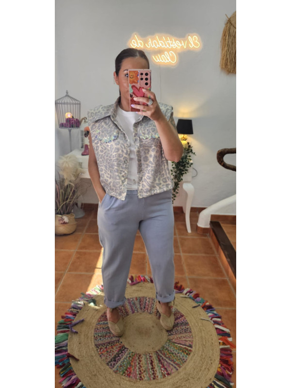 Pantalon algodón color vaquero