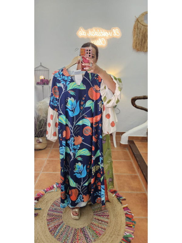 Vestido estampado mangas globo + Colores 
