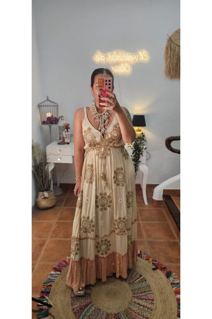 Vestido bordado perlas 