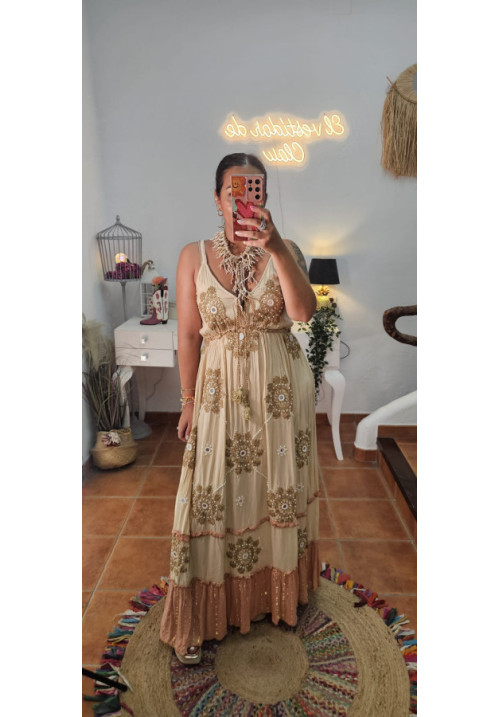 Vestido bordado perlas 