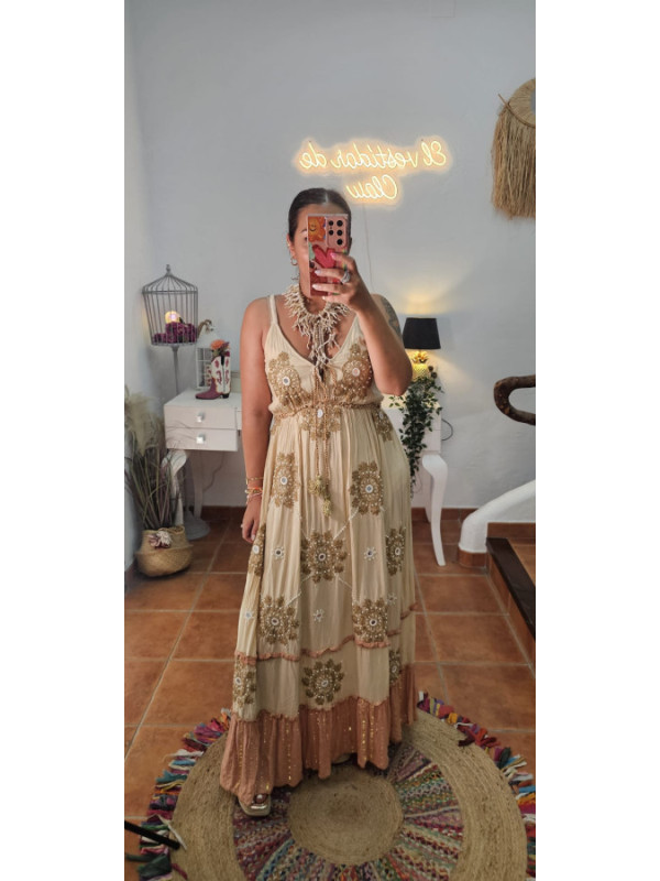 Vestido bordado perlas 