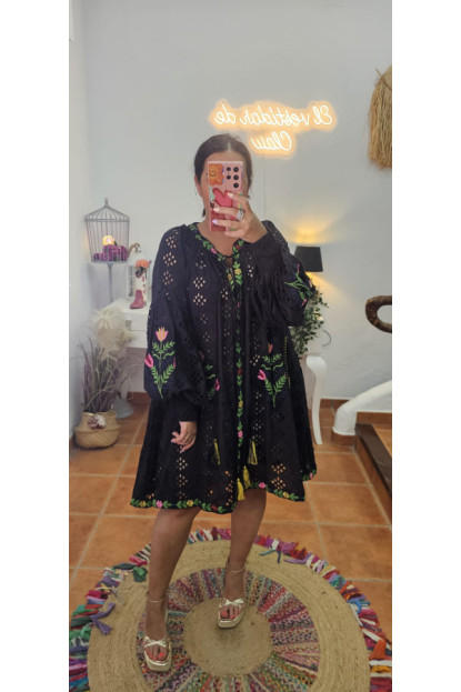Vestido calado bordado + Colores 