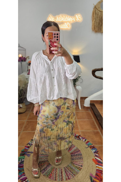 Falda muelle flecos estampadas + Colores 