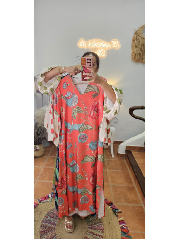 Vestido estampado mangas globo + Colores 