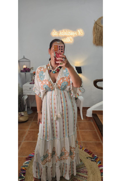 Vestido boho bordado 