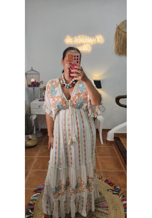 Vestido boho bordado 