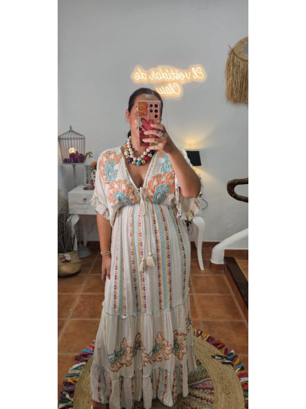 Vestido boho bordado 