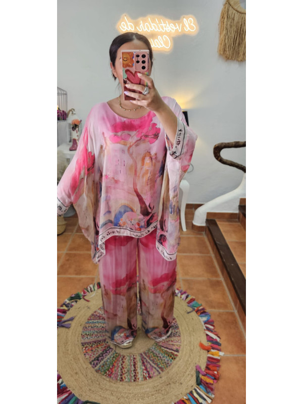Conjunto seda estampado  + Colores 