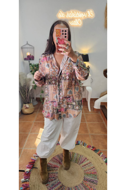 Blusa estampado brillo oro