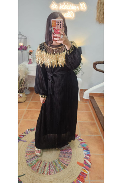 Vestido cuello oro