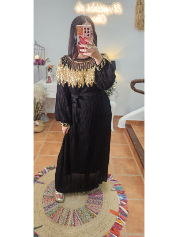 Vestido cuello oro