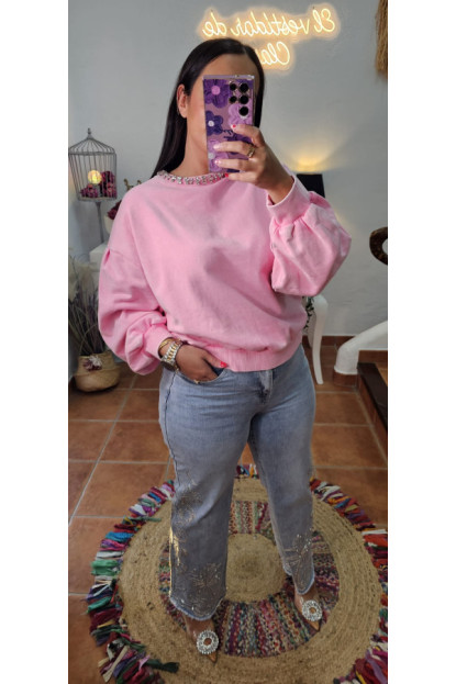 Sudadera rosa joya 