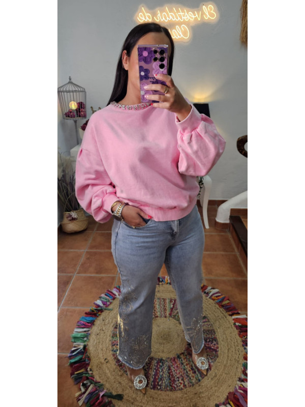 Sudadera rosa joya 