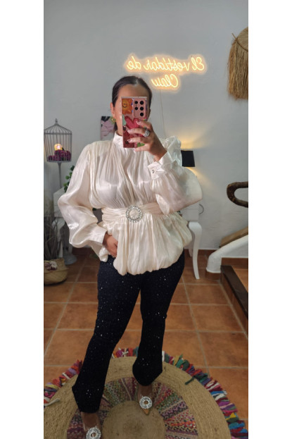 Blusa raso joya perla