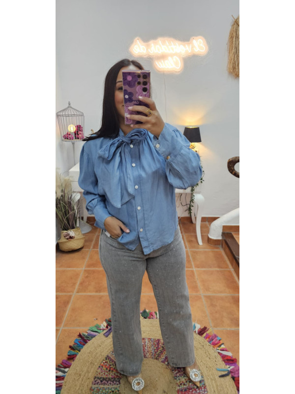 Blusa lazada vaquera 