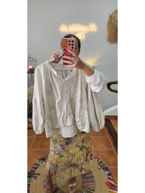 Blusa calados brillos + Colores 