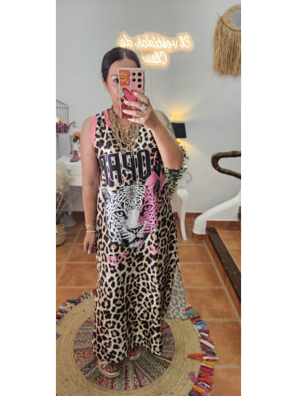 Vestido saten leo 