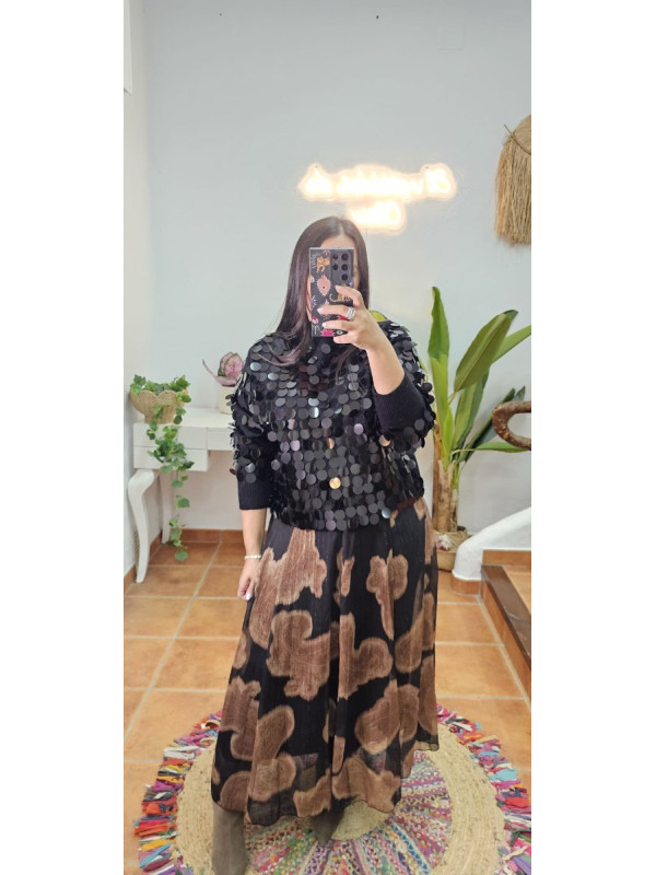 Jersey multi lentejuelas negro