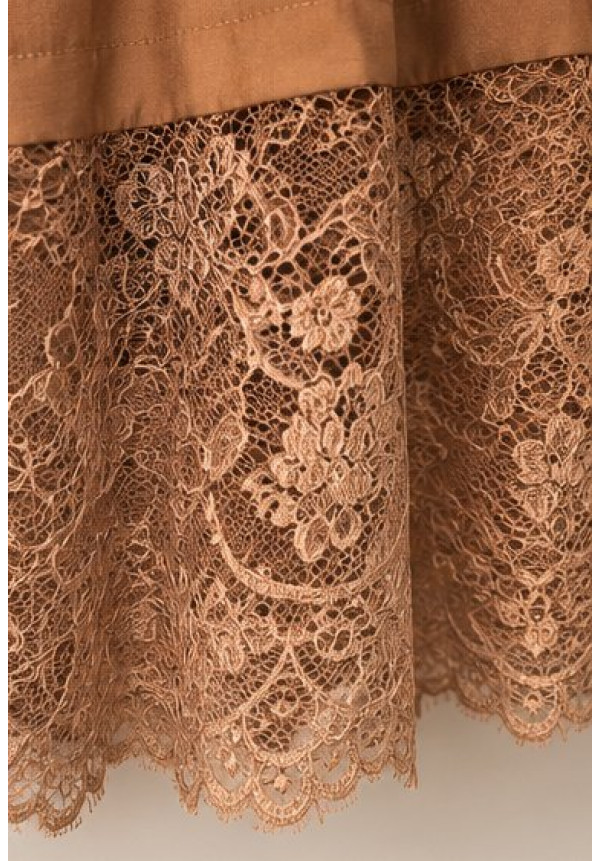 Camisa larga camel/oro encaje 