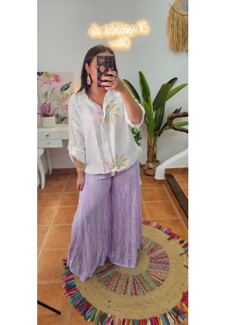 Blusa flores nudo
