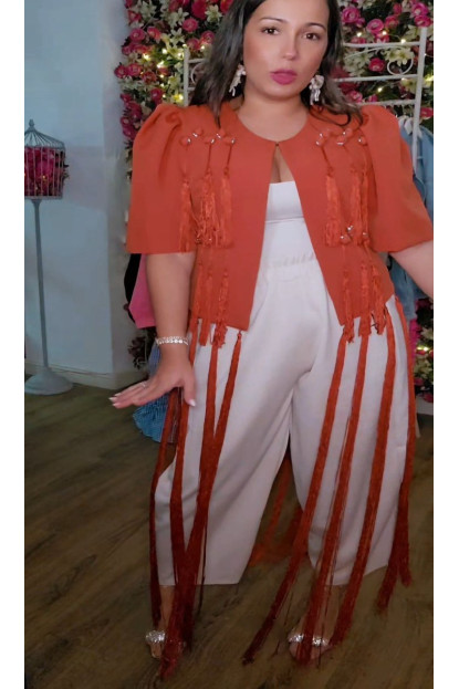 Chaqueta flecos caldera 