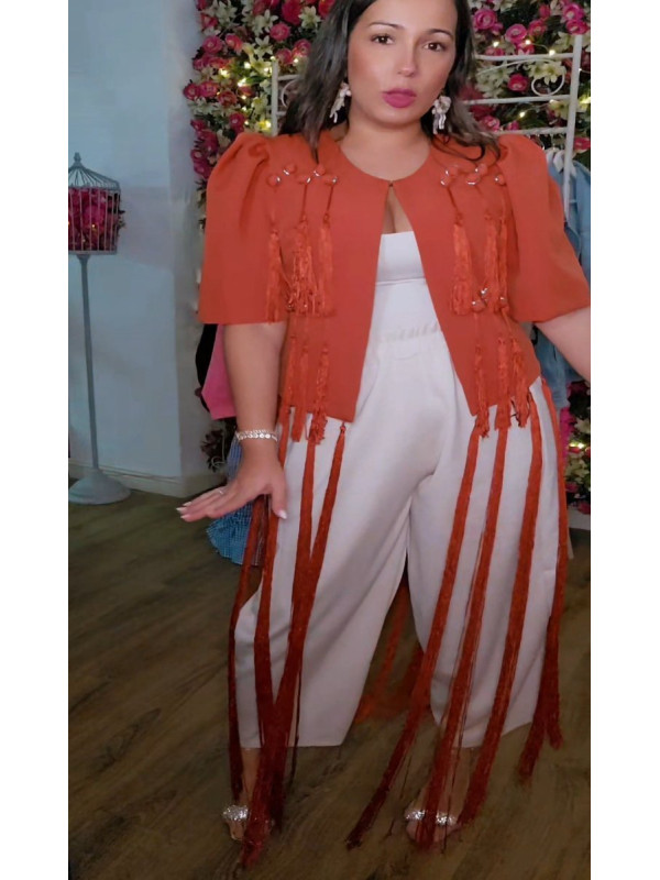 Chaqueta flecos caldera 