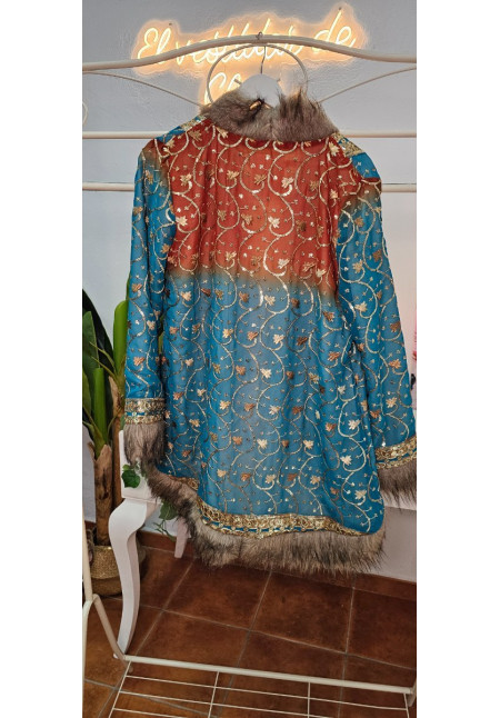 Abrigo india turquesa 
