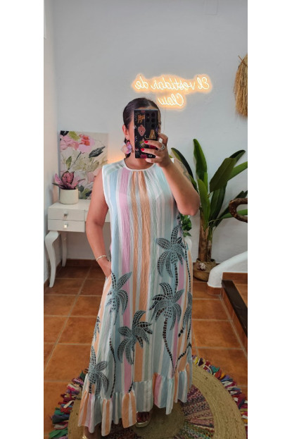 Vestido estampado palmeras 