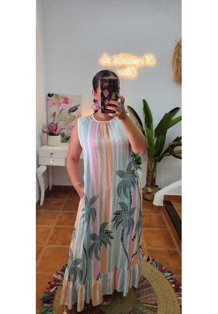 Vestido estampado palmeras 