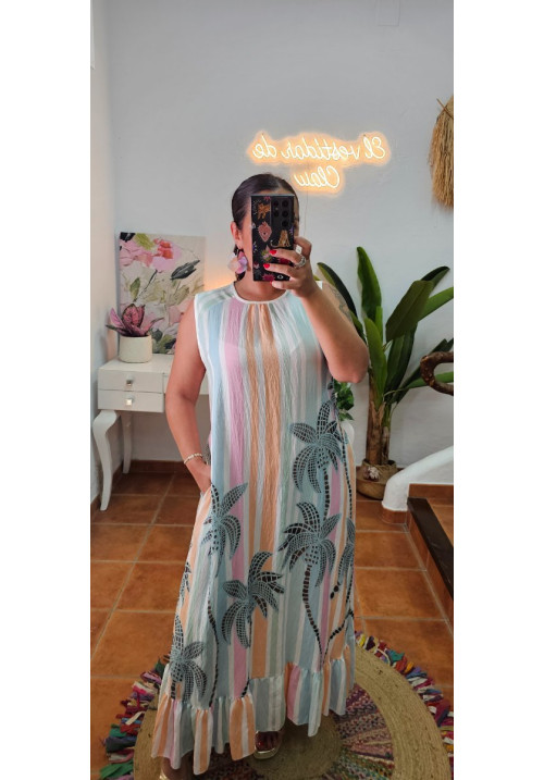 Vestido estampado palmeras 